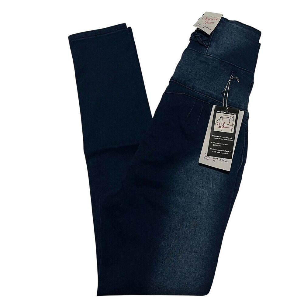 Danesi Jeans High Waist Butt Lifter Skinny Jeans Rhinestone Embellished Size 11 - Picture 12 of 15